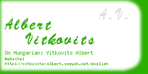 albert vitkovits business card